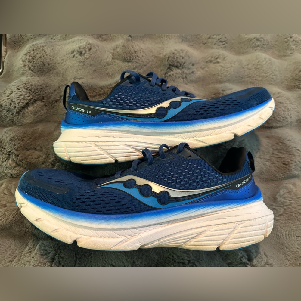 Saucony Navy and White Athletic Sneakers